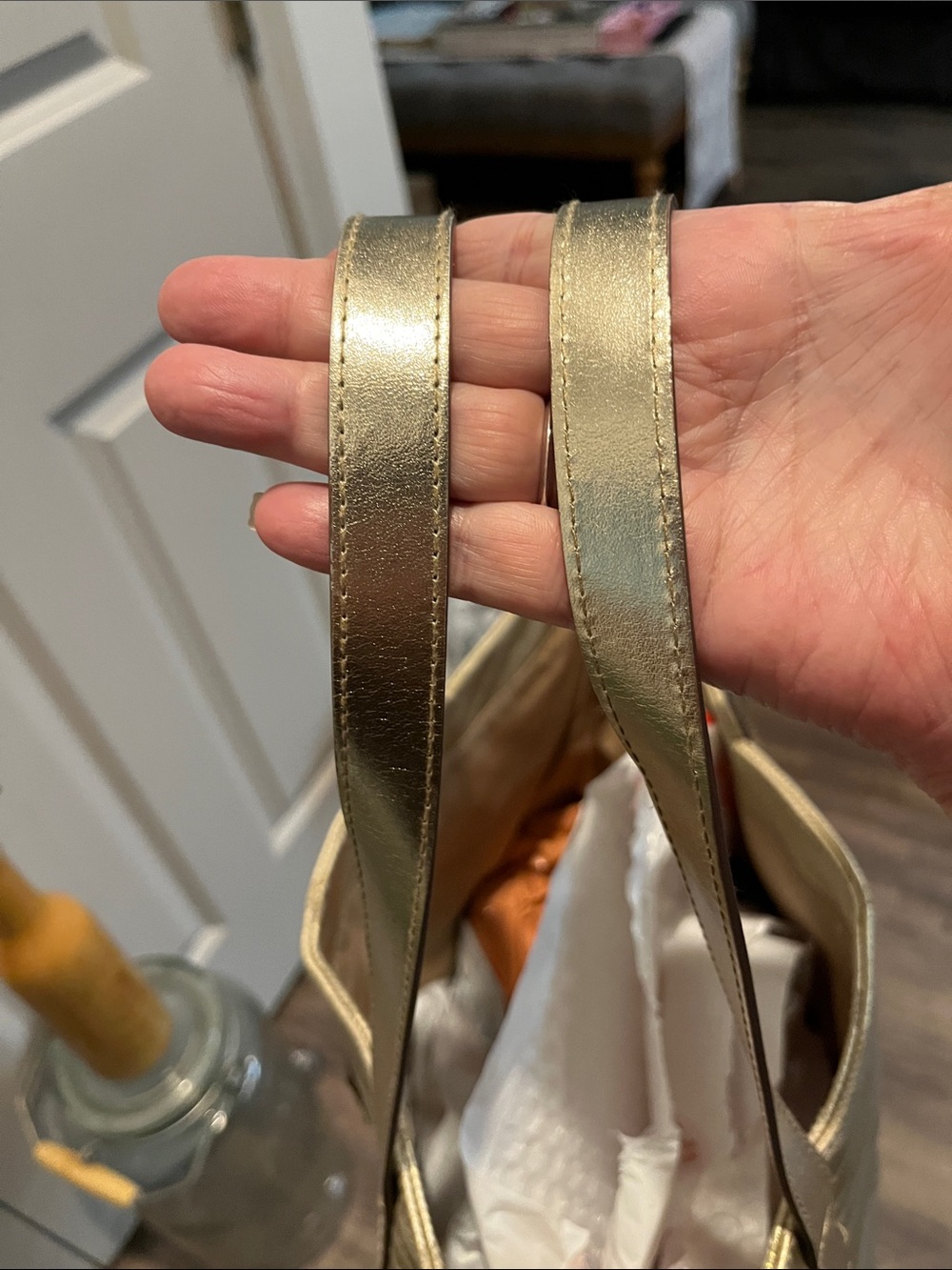 Michael Kors Gold Zebra-Print Tote - Picture 5 of 7